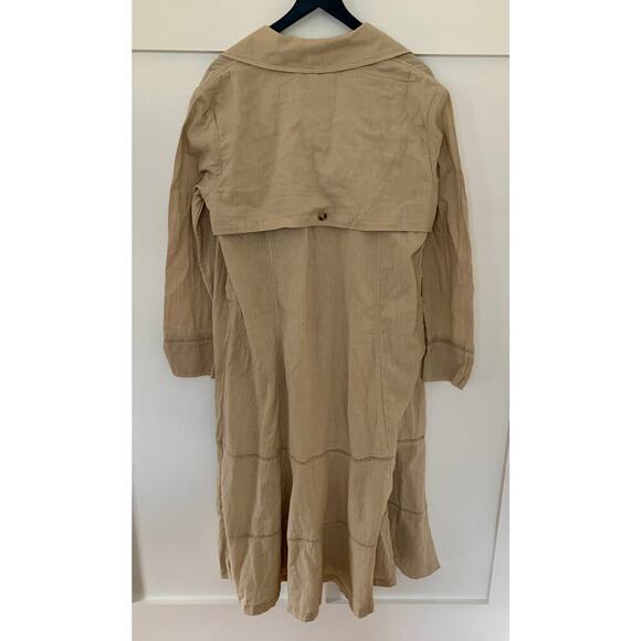 Free People Rory Duster in Sand Dollar Large Long Sleeve Button Front Pockets - Picture 4 of 6